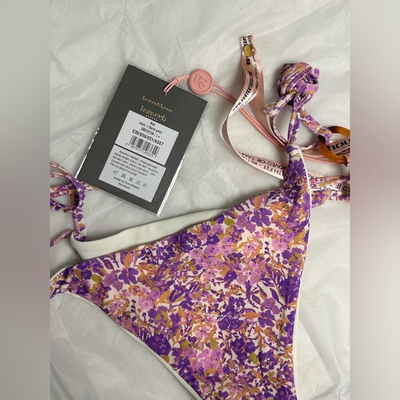 NWT House of CB Floral Print Reversible Bikini Bottoms - Picture 8 of 8